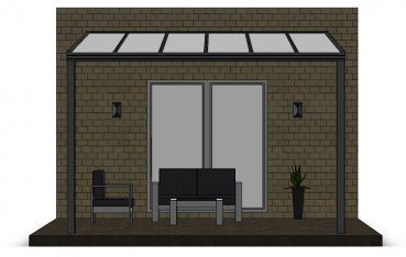 Preview: Überdachung mit VSG 8,76 mm matt, 4 x 4,5 m